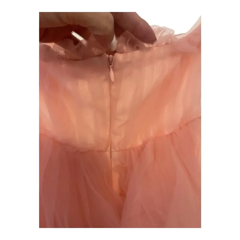 Lovers and Friends Bobbit Gown Strapless Tiered Ruffle Tulle Bridal Wedding XS - Picture 12 of 16